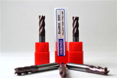 Niestandardowe węglik wolframu Plac End Mill 4 flet / Slot End Mill Cutter 0.5um - 0.6um