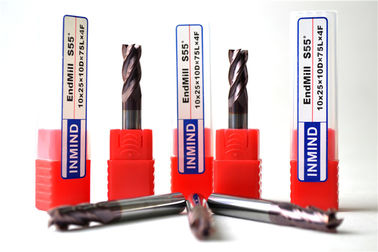 Niestandardowe węglik wolframu Plac End Mill 4 flet / Slot End Mill Cutter 0.5um - 0.6um