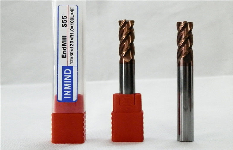 Długi Shank Corner Radius End Mill / kantów Cutter HRC55 Dla żeliwa